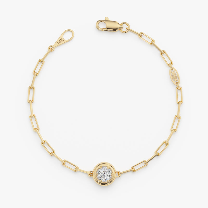 Lab Grown Diamond Paperclip Bracelet, Elarith