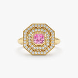 Art Deco Pink Tourmaline & Diamond Ring, Viviana