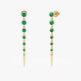 Graduated Emerald Dangle Earrings, Cerelia