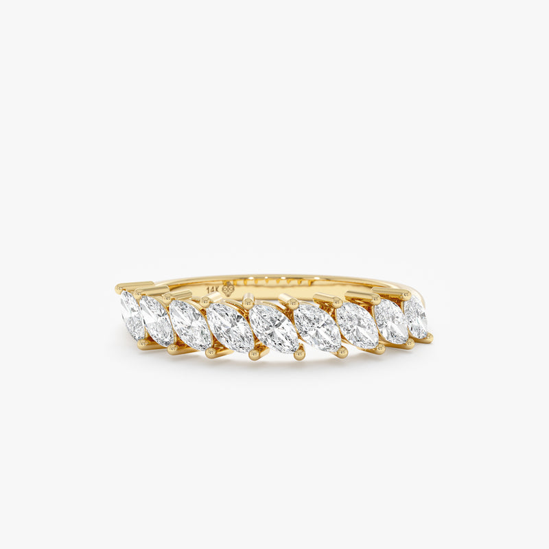 Lab Grown Marquise Diamond Wedding Ring, Liel