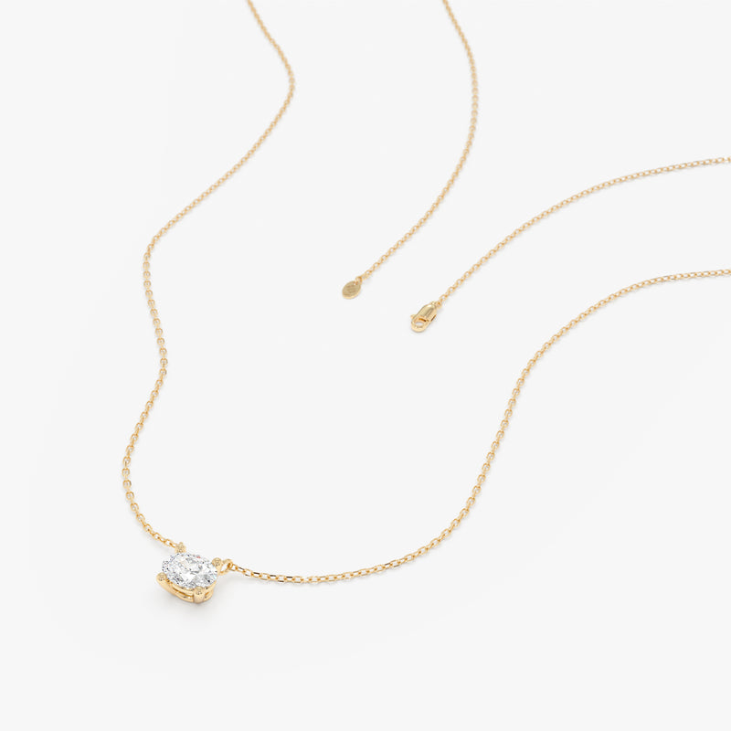Oval Cut Lab Grown Diamond Necklace, Lazira