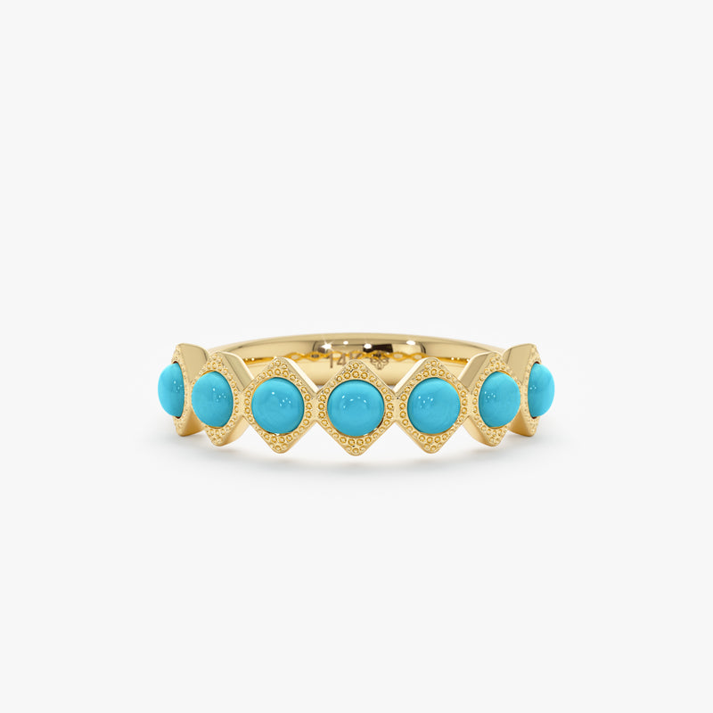 Solid Gold Turquoise Ring, Ariselle