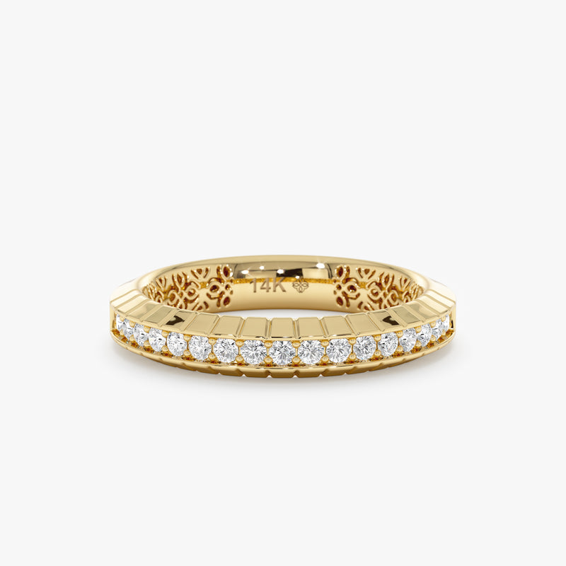 Gold Textured Stackable Ring, Zynna