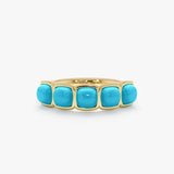 Solid Gold Turquoise Ring, Lysan