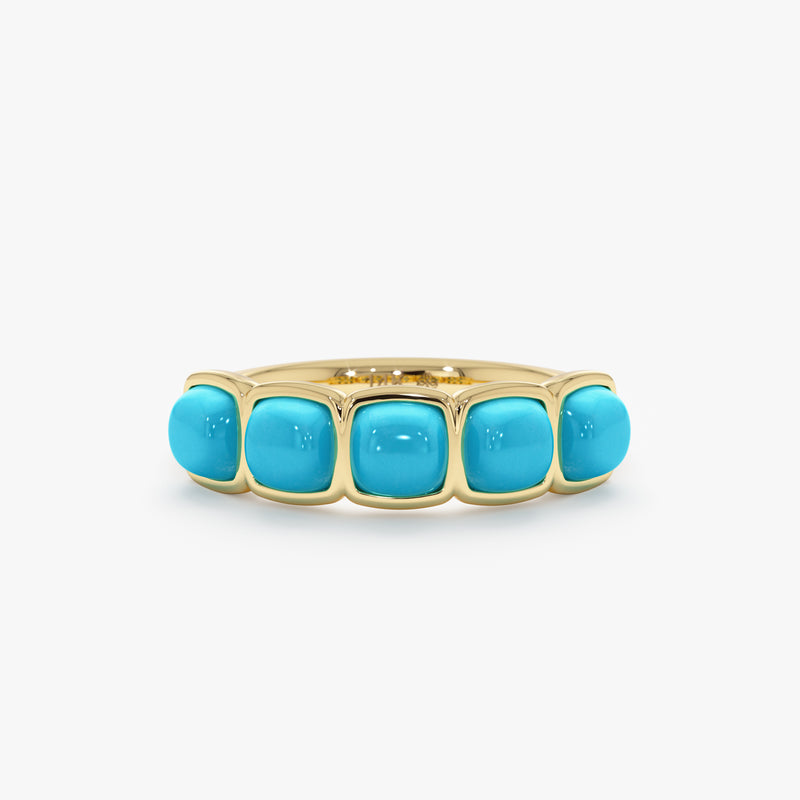 Solid Gold Turquoise Ring, Lysan