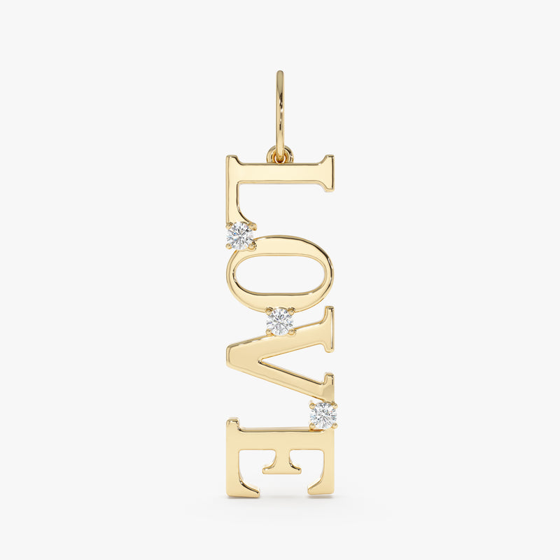 Gold LOVE Charm Pendant, Lumira