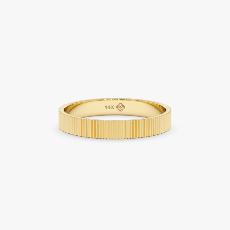3 mm Textured Bold Wedding Band, Bonnie