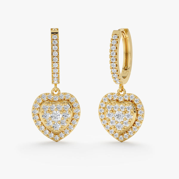 Diamond Heart Drop Earrings, Alisson