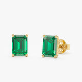 Large Octagon Emerald Stud Earrings, Lexa