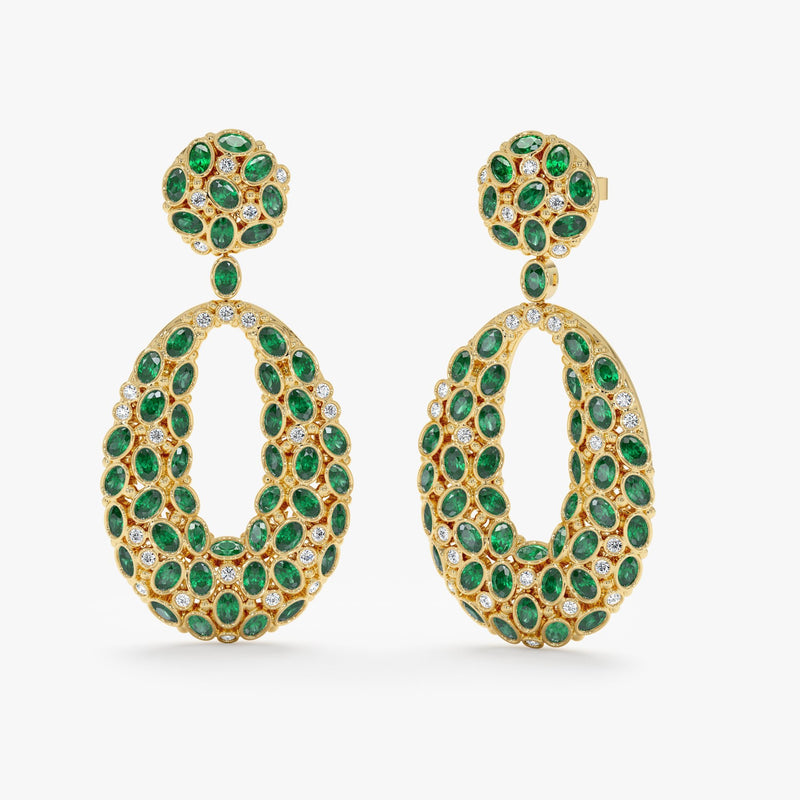Emerald Statement Earrings, Ottilie