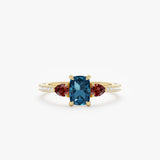 Three Stone Blue Topaz Cocktail Ring, Maelis
