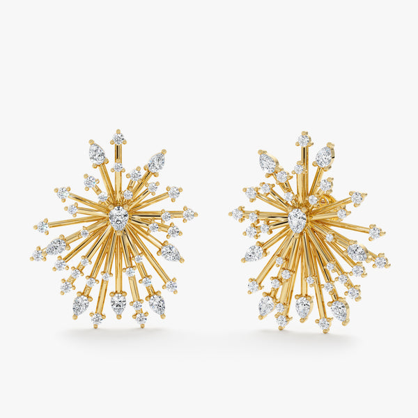 Diamond Starburst Statement Earrings, Serelise