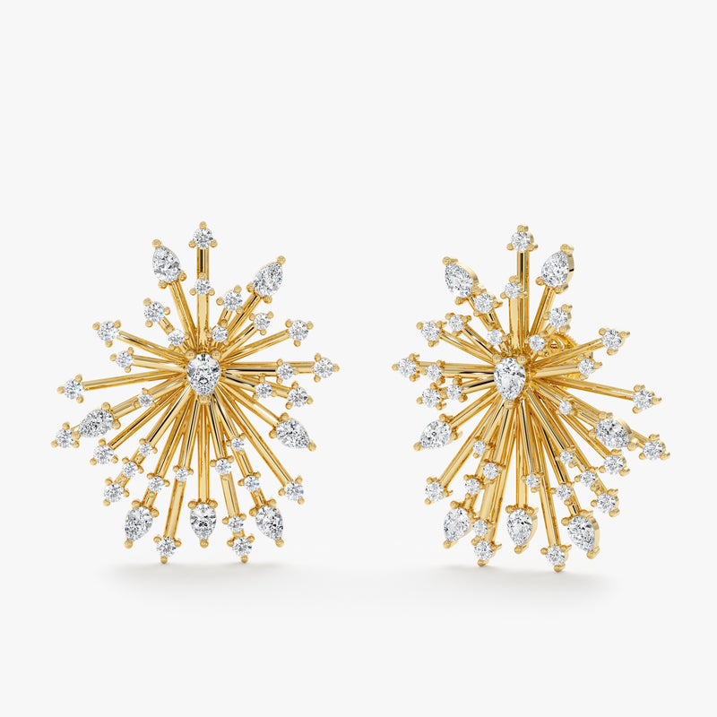 Diamond Starburst Statement Earrings, Serelise