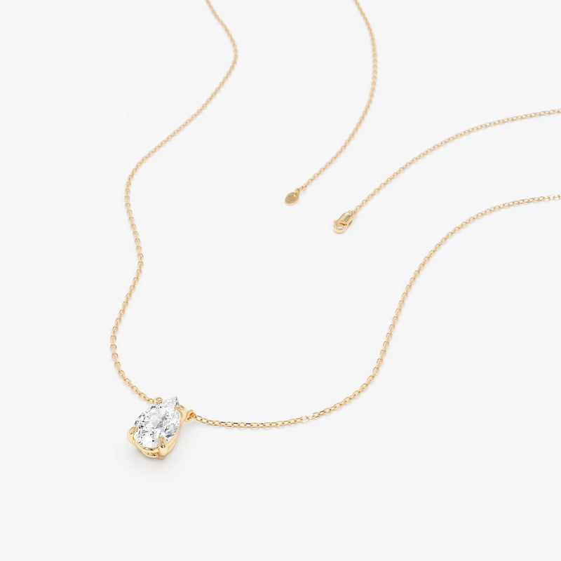 Pear Shape Lab Diamond Necklace, Holly