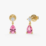Pink Sapphire & Natural Diamond Drop Earrings, Ivara