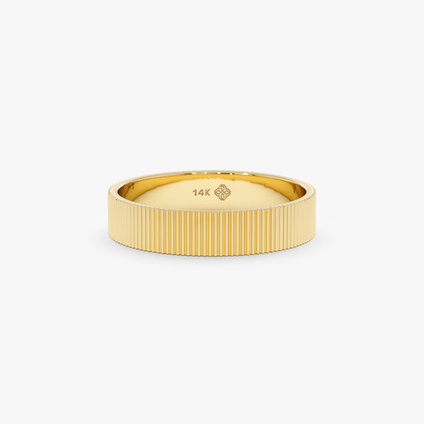 4 mm Textured Bold Wedding Band, Bonnie