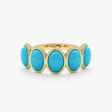 Oval Turquoise Ring, Solid Gold Gemstone Ring, Azura
