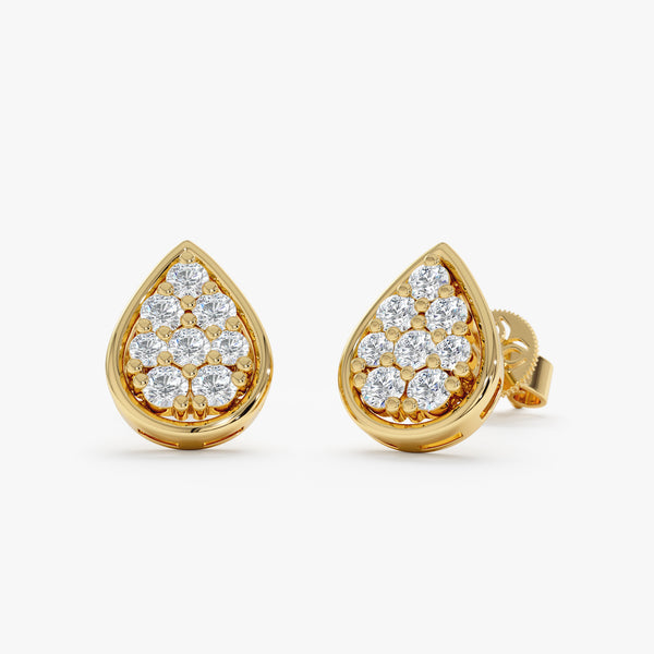 Diamond Teardrop Stud Earrings, Kenna
