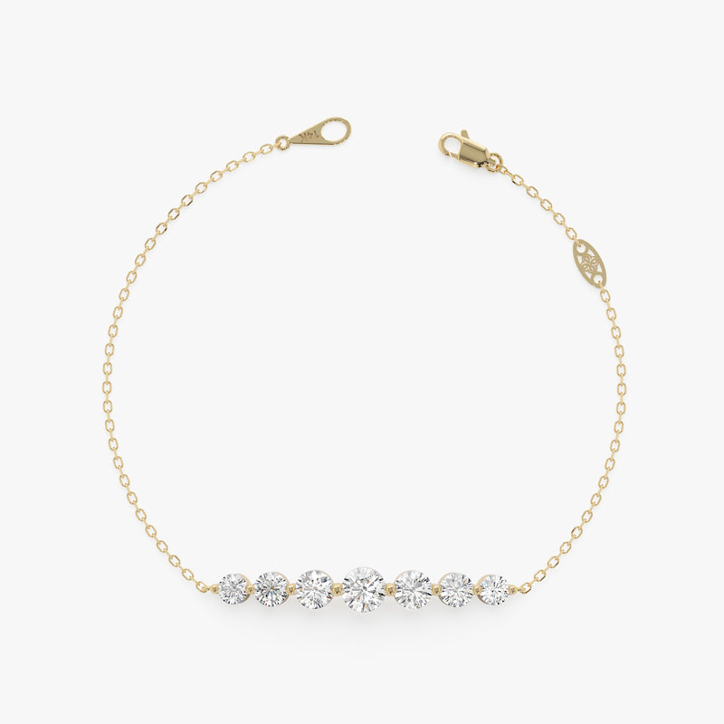 Graduated Lab Grown Diamond Bracelet, Bar Bracelet, Lunara
