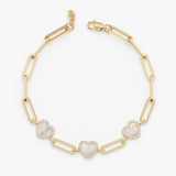 Triple Mother of Pearl Heart Bracelet, Nireth