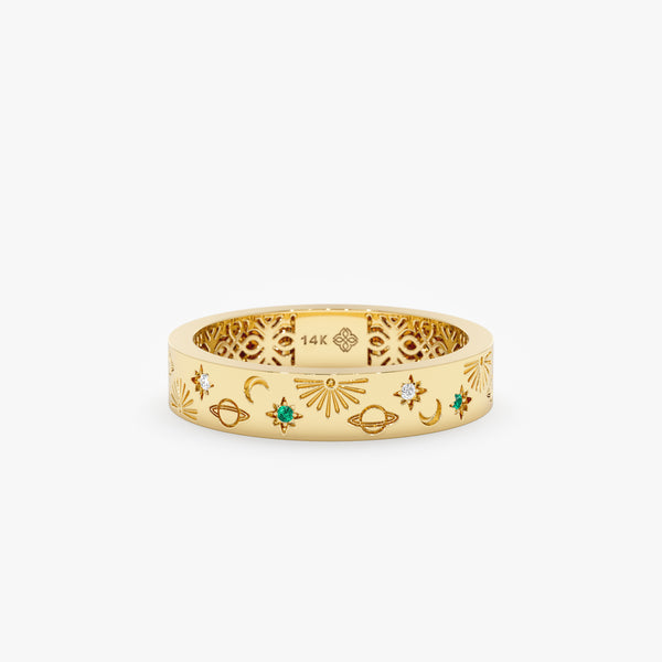 Celestial Ring in Solid Yellow Gold