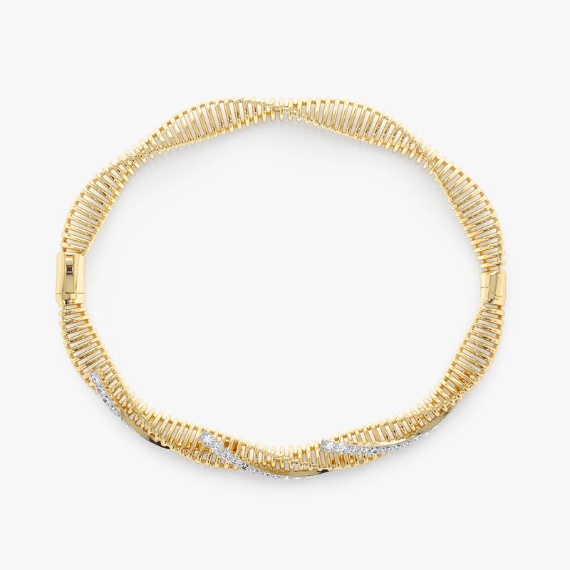 Handcrafted with Natural Diamonds Twisted Bangle