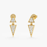 Pave Diamond Triangle Drop Earrings, Macy