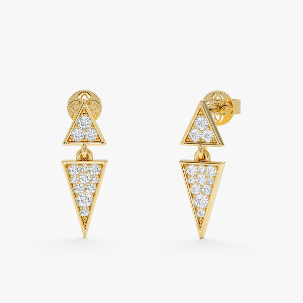 Pave Diamond Triangle Drop Earrings, Macy