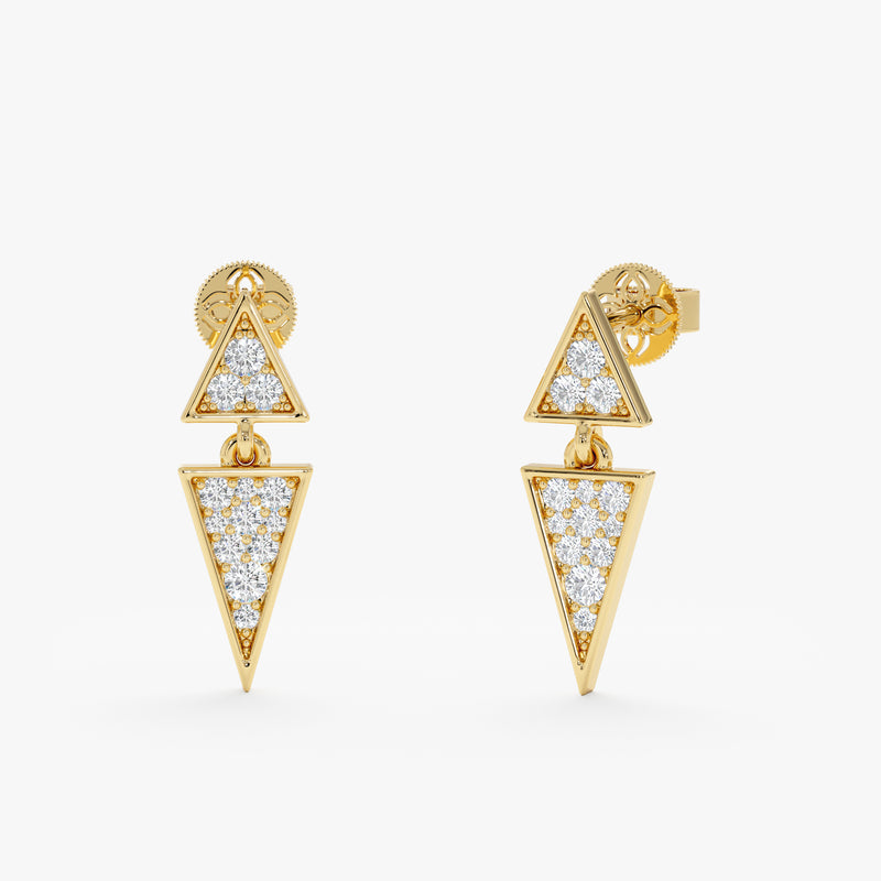 Pave Diamond Triangle Drop Earrings, Macy