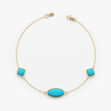 Oval Turquoise Station Bracelet, Tindra