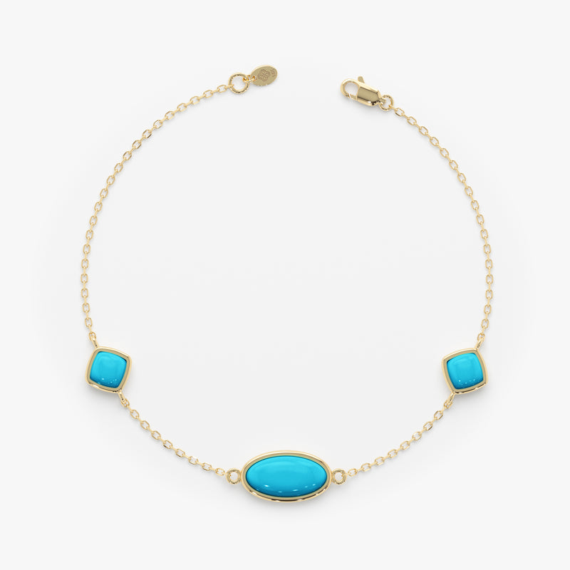 Oval Turquoise Station Bracelet, Tindra