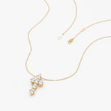 Oval Diamond Cross Necklace, Lumirelle