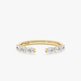 Oval Diamond Open Cuff Ring, Ruea