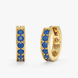 Lapis Lazuli Huggie Hoop Earrings, Tovi