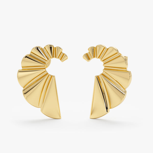 Fluted Fan Stud Earrings, Soleil