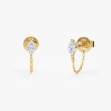 Marquise Diamond Chain Earrings, Caelith