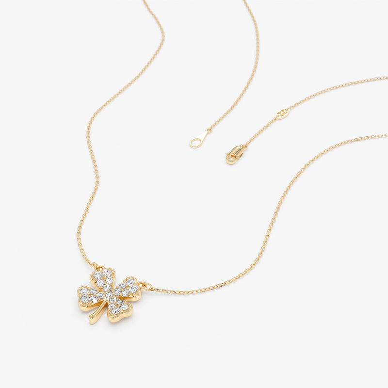 Lab Grown Diamond Clover Necklace, Sura