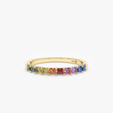 Princes-Cut Rainbow Sapphire Ring, Cyra