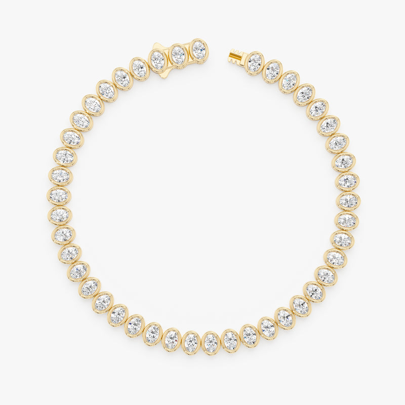 Oval Bezel Set Lab Grown Diamond Bracelet, Zorina