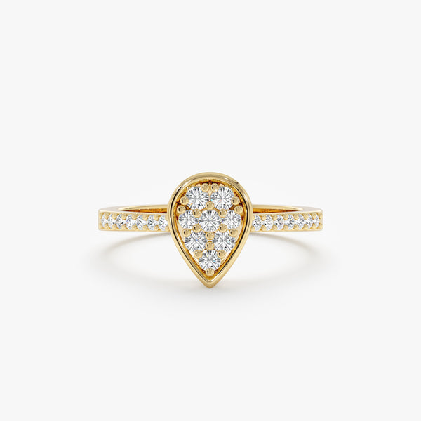 Diamond Teardrop Engagement Ring, Alexandria