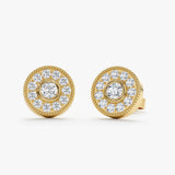 Lab Grown Diamond Halo Stud Earrings, Xylina