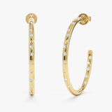 Flush Diamond Hoop Earrings, Ruthie