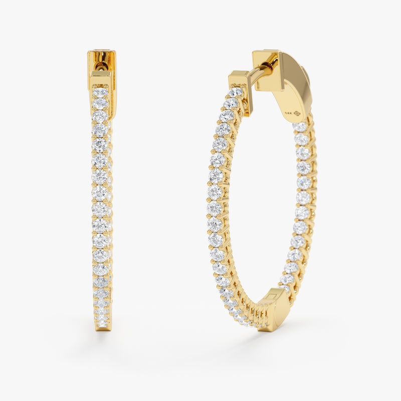 25 mm Inside-Out Natural Diamond Hoops, Kylee