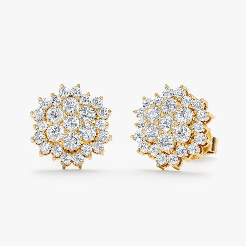 Diamond Pave Flower Stud, Elanisse