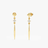 Diamond Drop Spike Earrings, Evandoria