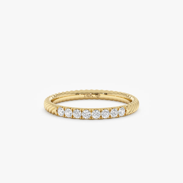 Dainty Rope Lab Grown Diamond Ring, Zelma