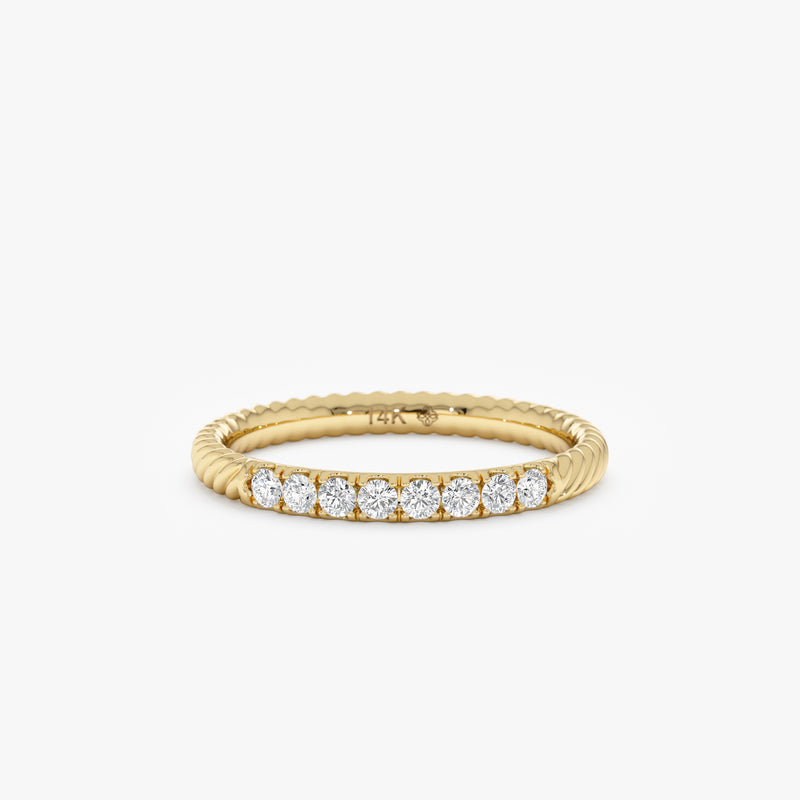 Dainty Rope Lab Grown Diamond Ring, Zelma