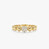 Pave Diamond Beaded Ring, Kya