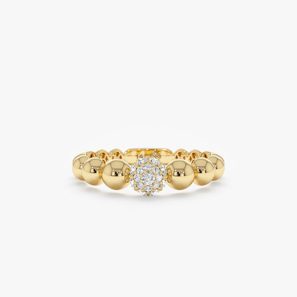 Pave Diamond Beaded Ring, Kya