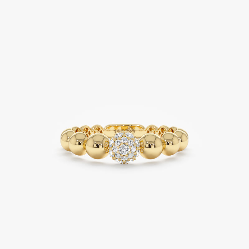 Pave Diamond Beaded Ring, Kya